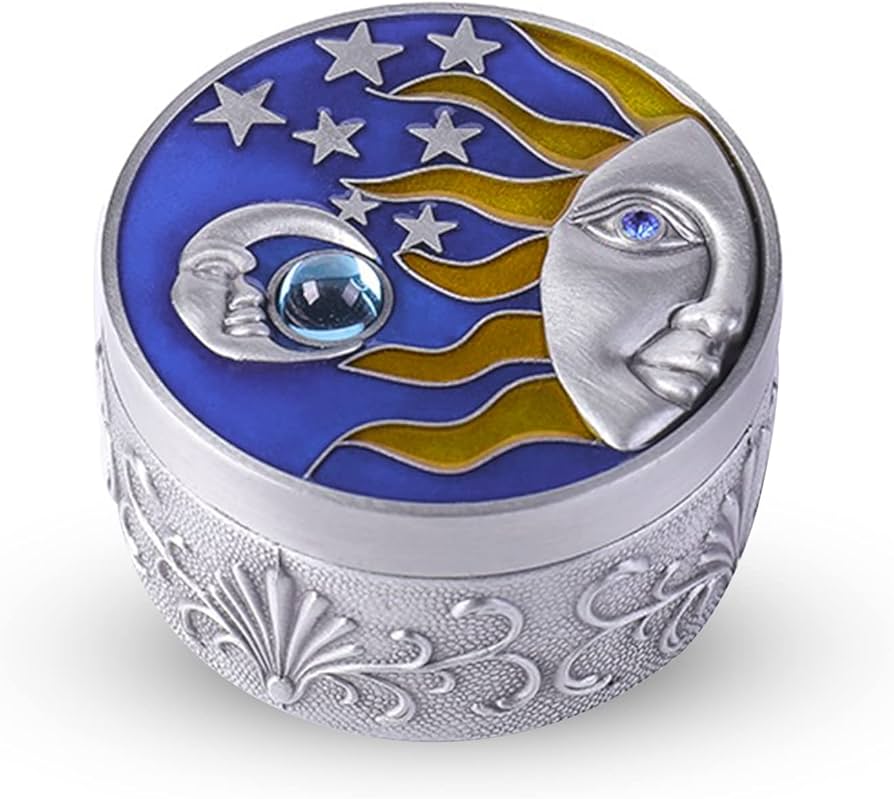Amazon.com: Agatige Round Jewelry Box, Vintage Star Moon Pattern