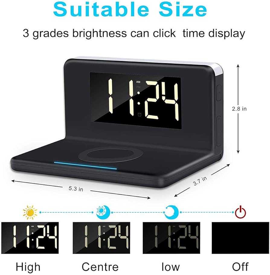Amazon.co.jp: チャージャークロック ワイヤレス充電1USB出力 目覚まし