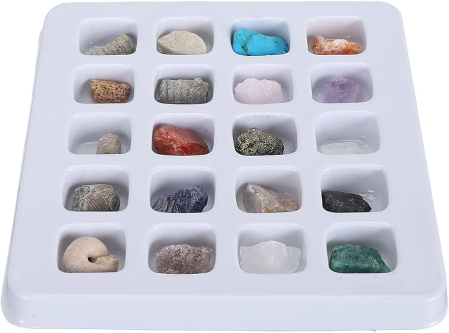 Amazon | 岩石と鉱物セット、美しい探検教育岩石コレクションセット 20