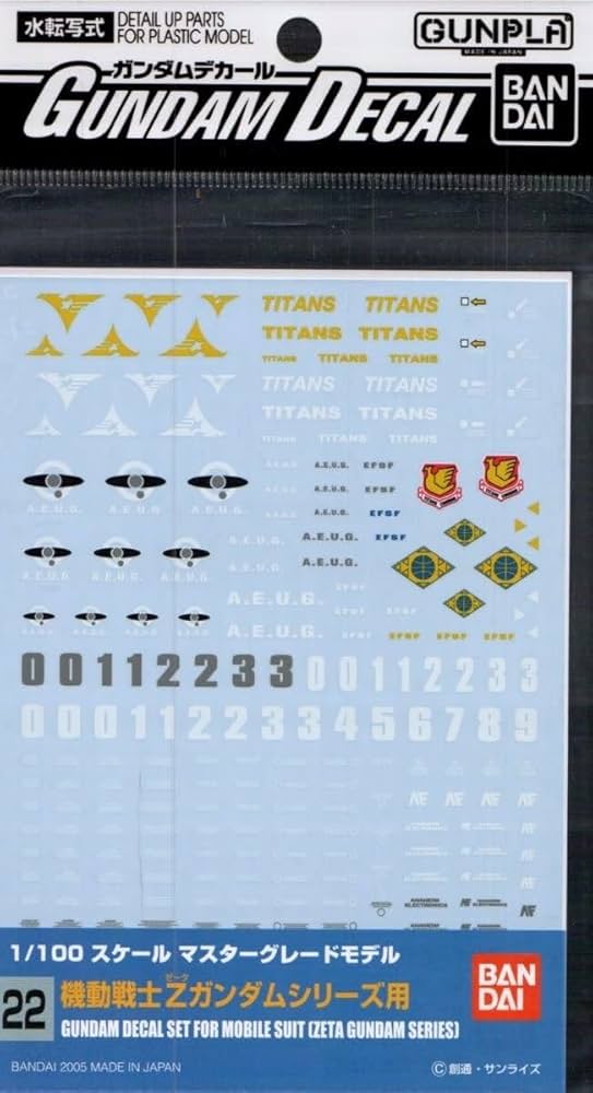 Amazon | ガンダムデカールNo.22 MG 1/100スケール Zシリーズ用