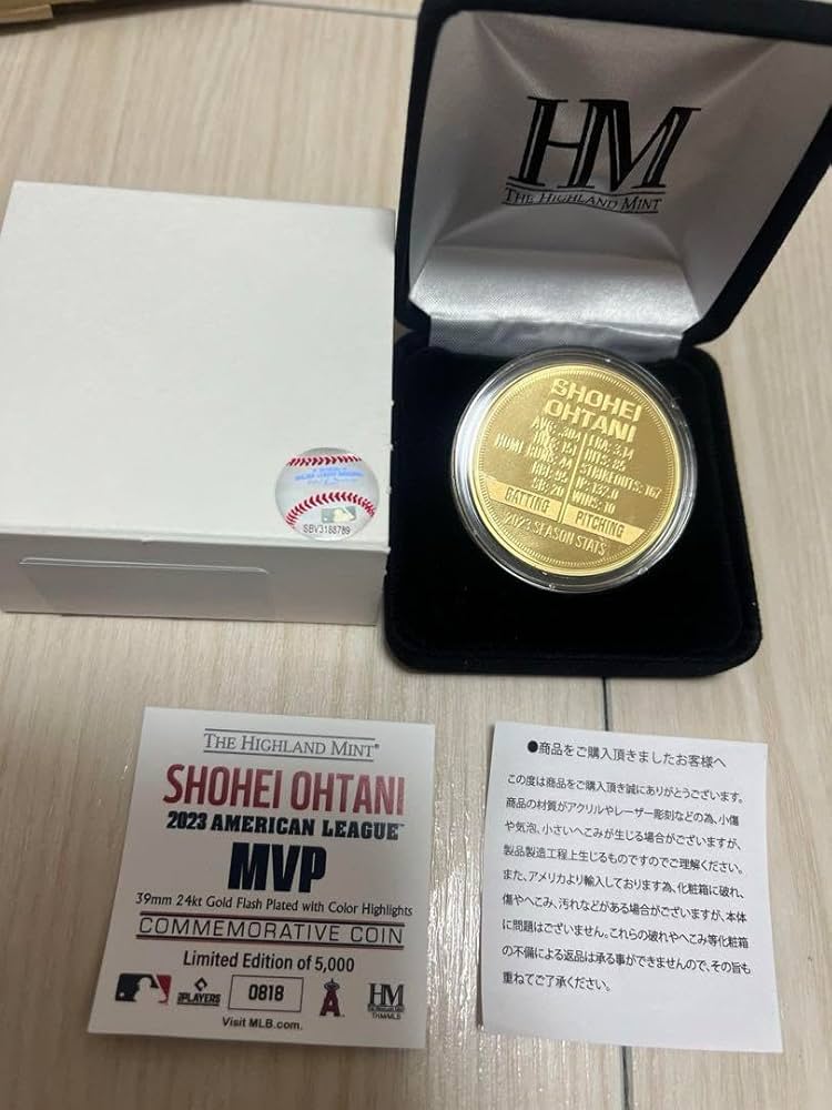 希少メダル】エンゼルス 大谷翔平 2023 MVP 受賞記念 ゴールドコイン