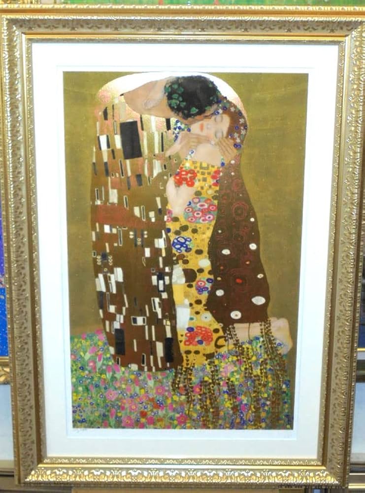Amazon.co.jp: クリムト ザ・キス シルクスクリーン版画 絵画