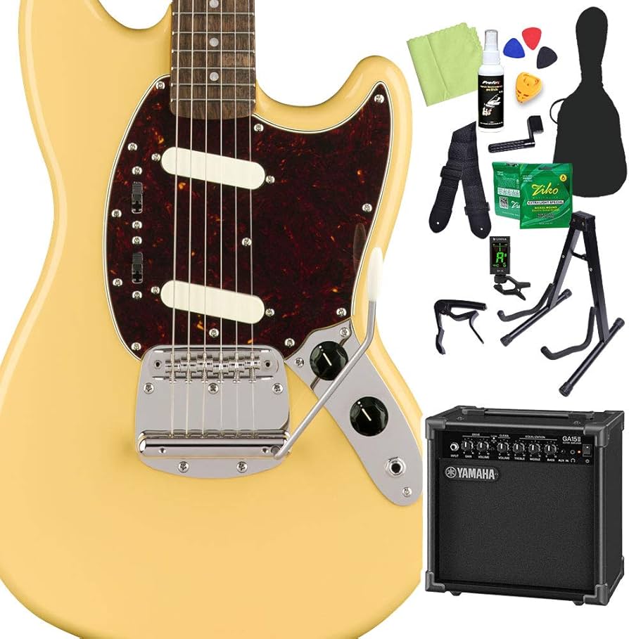 Amazon | Squier by Fender Classic Vibe '60s Mustang, Vintage White