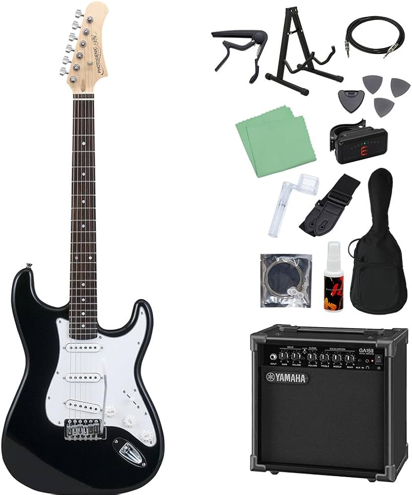 フォトジェニック ブラック エレキギター ストラト エレキギター