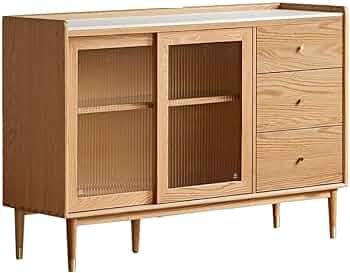 美品 イバタインテリア オーク 無垢 サイドボード キャビネット 飾り棚