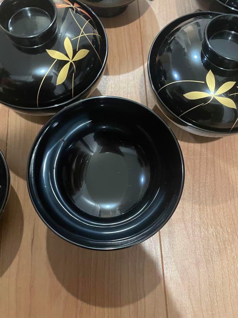 緑吸物碗 青地 盃 蒔絵 大根 カブ 8ケ 傷 欠け スレ 明治頃 希少 漆器