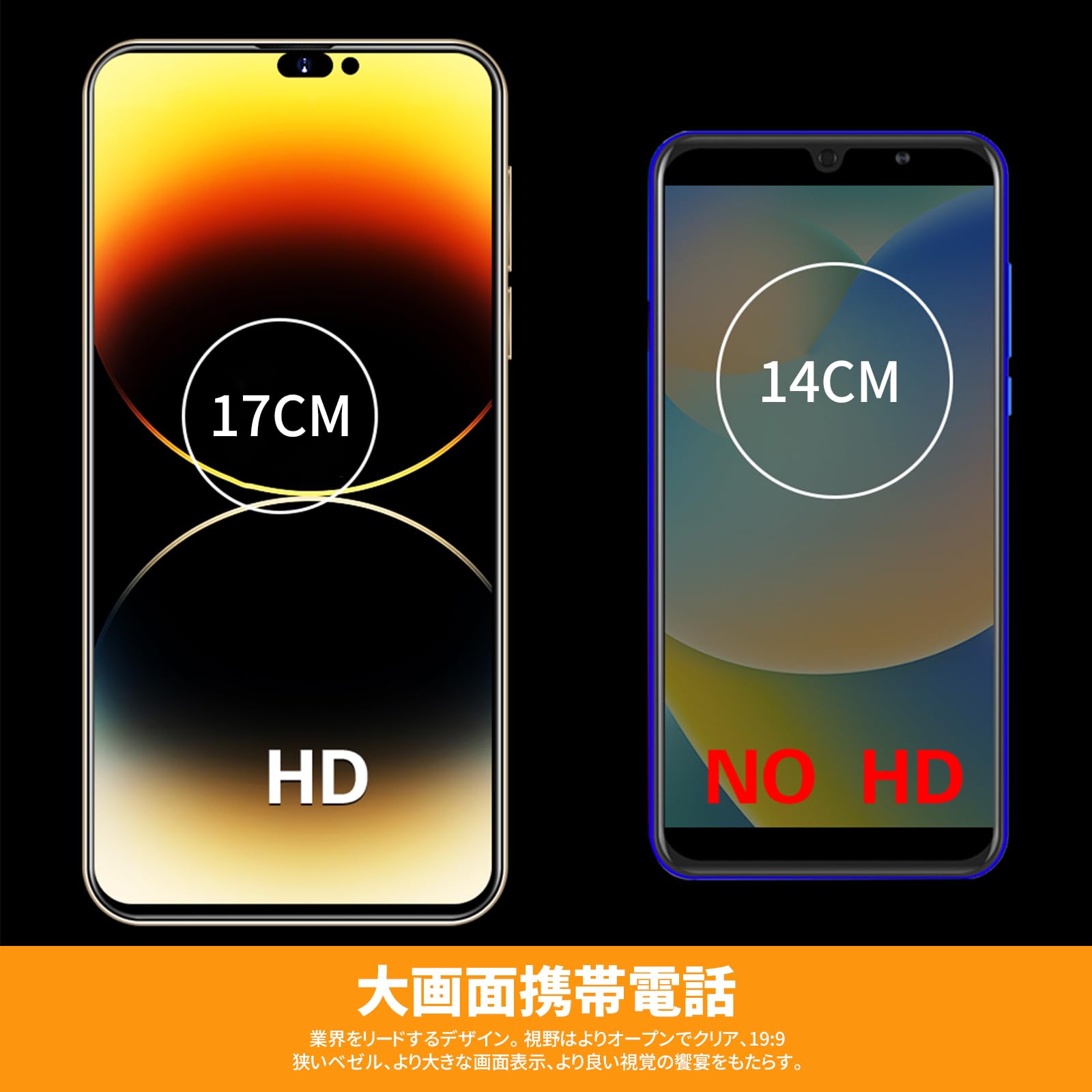 Amazon | I14 Promax スマートフォン2GB+16GB 携帯電話 6.3インチ HD大