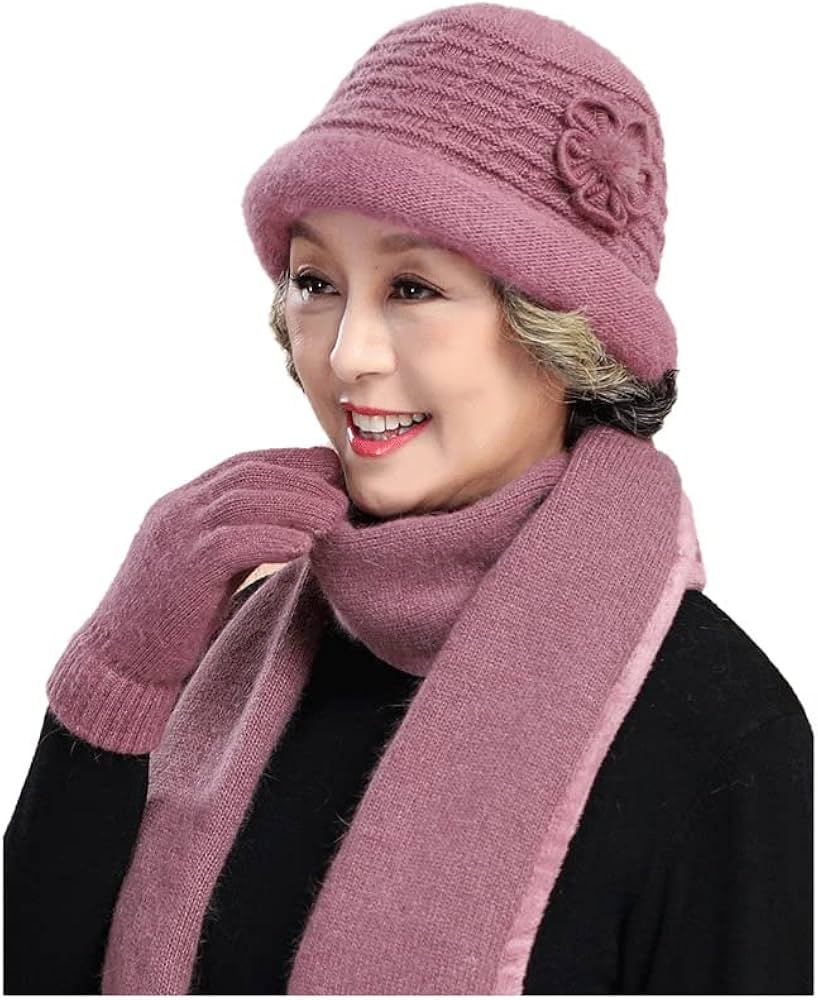 Amazon.co.jp: 防寒手袋 女性の冬のスカーフグローブ帽子セット母親と