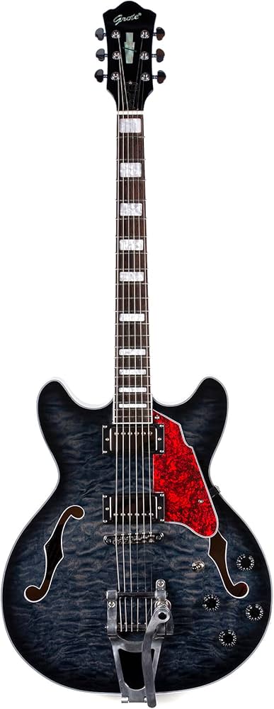 Amazon | GROTE 335 style Jazz Electric Guitar with Bigsby Semi
