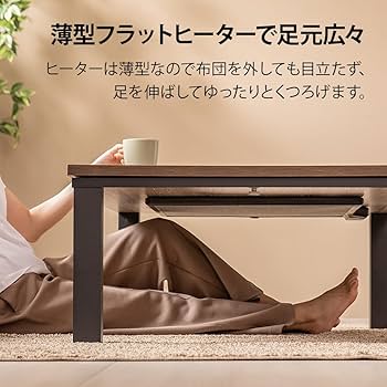 Amazon.co.jp : フラットヒーター こたつ布団セット 長方形 120×80cm