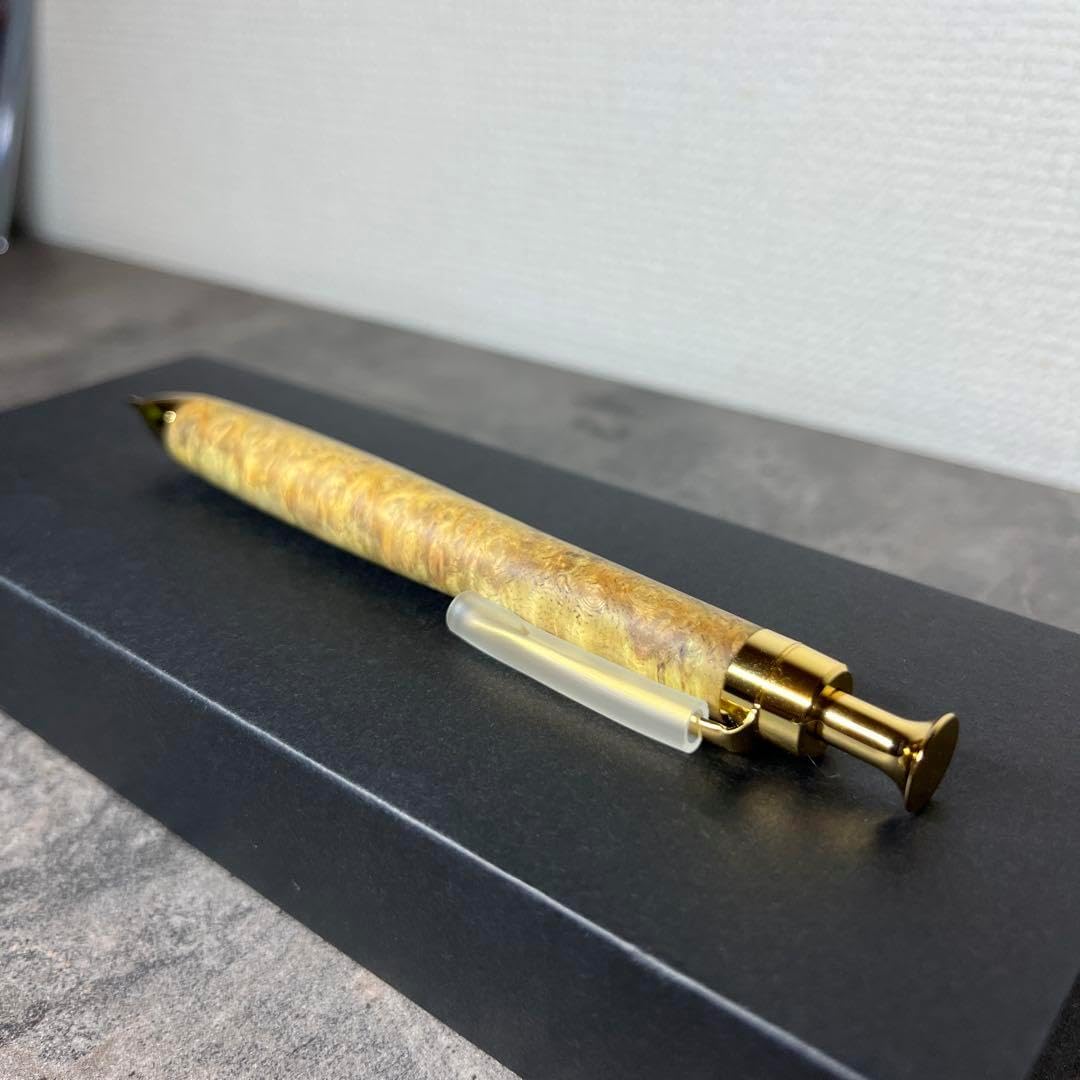 ボナンペン 欅 木軸シャープペンシル 真鍮金具 蜜蝋仕上げ 野原工芸似