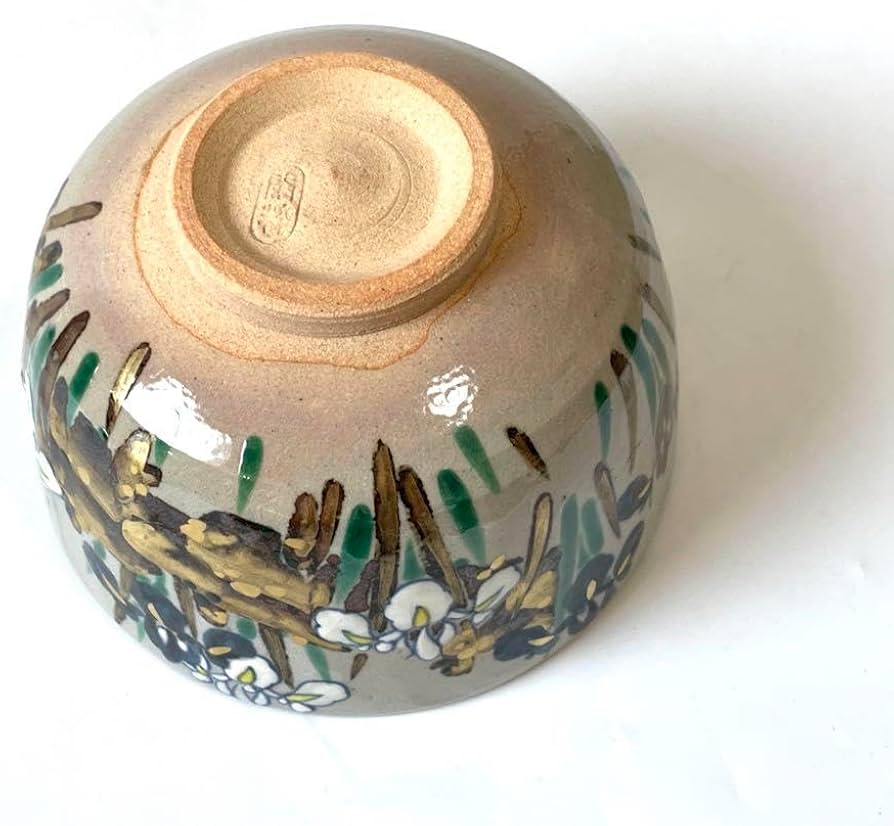 Amazon.co.jp: 茶道具 杣山焼 南口閑粋 乾山写 色絵 金彩 八ツ橋 茶碗