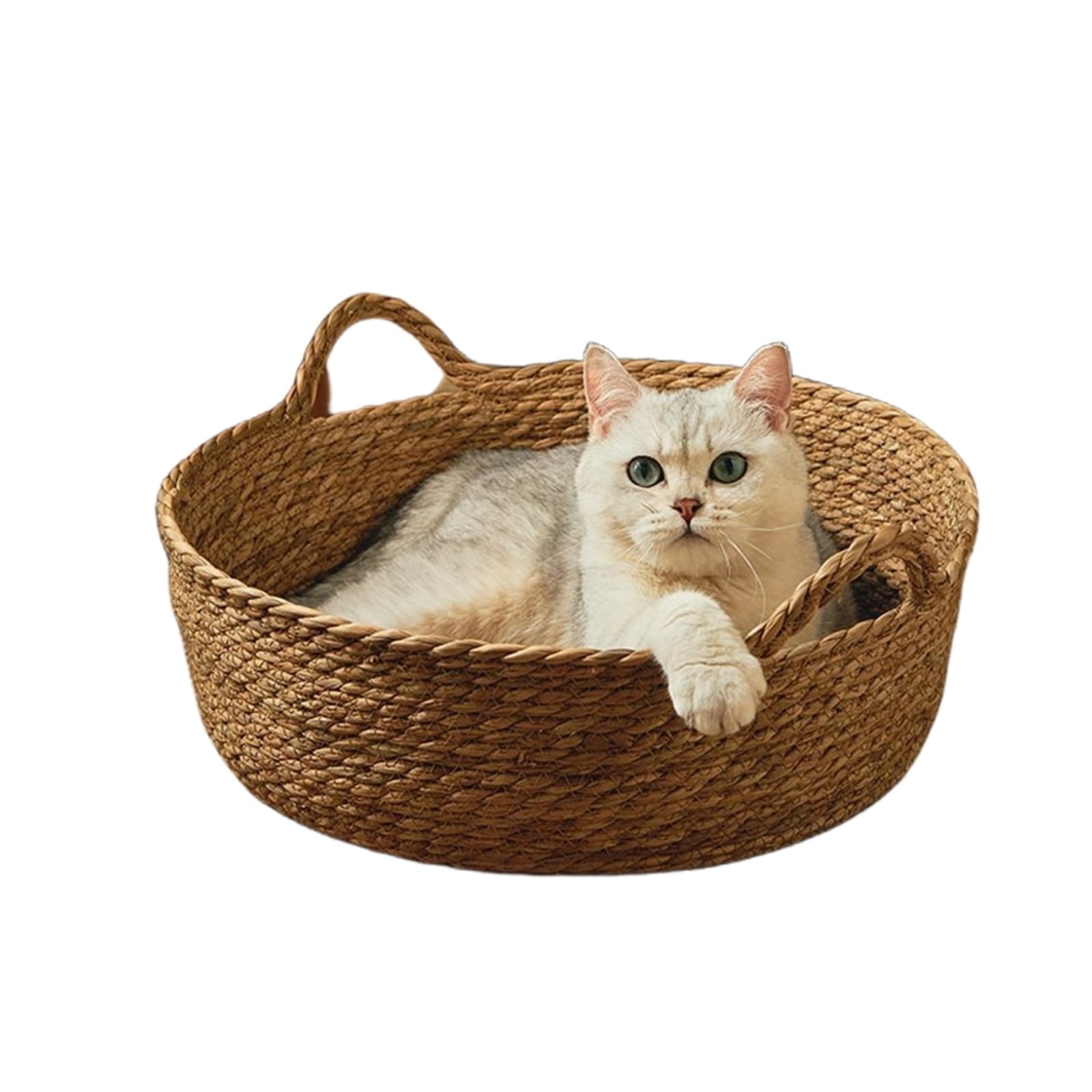 Amazon | ペットベッド 猫ベッド 夏用 手編み 藤編み カゴ バスケット