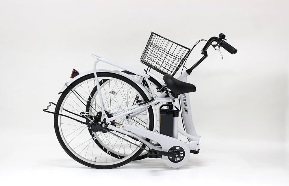 ホワイト 電動アシスト自転車 後部荷台付き ホワイト 電動アシスト