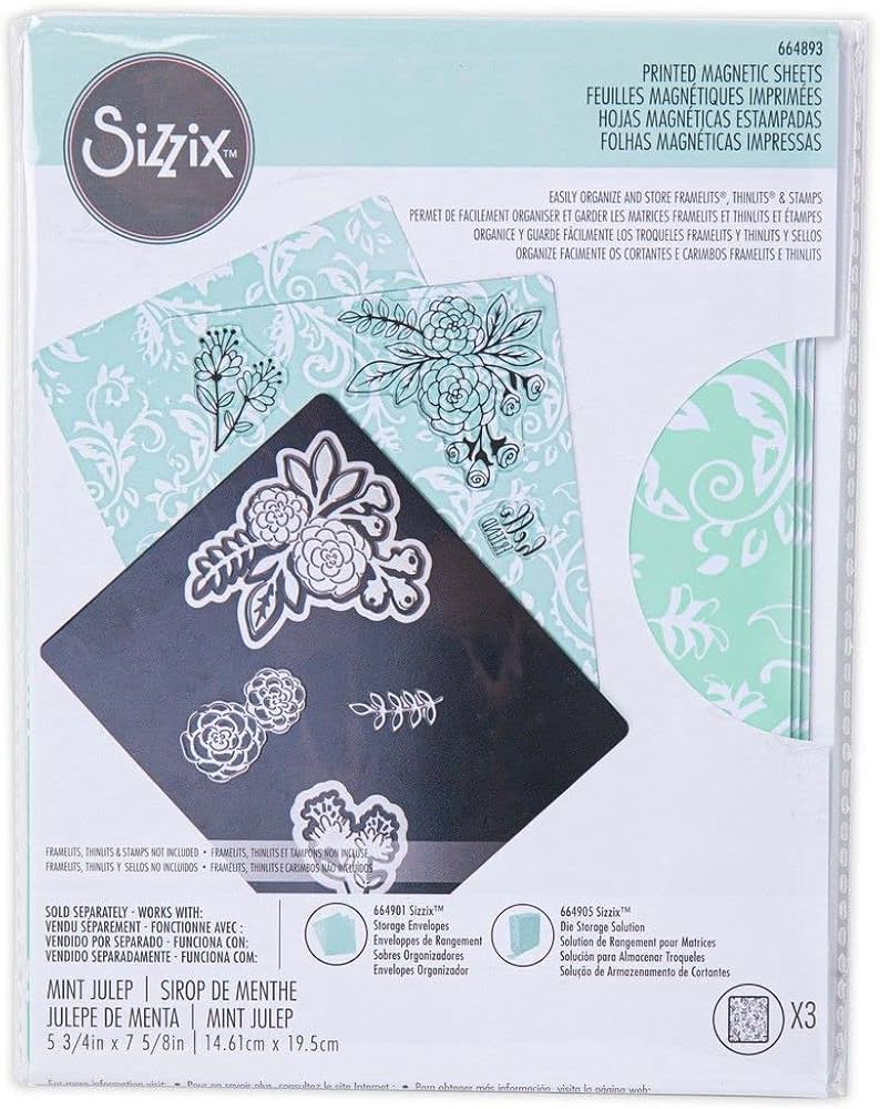 Amazon.com: Sizzix Storage Printed Magnetic Sheets 5 3/4