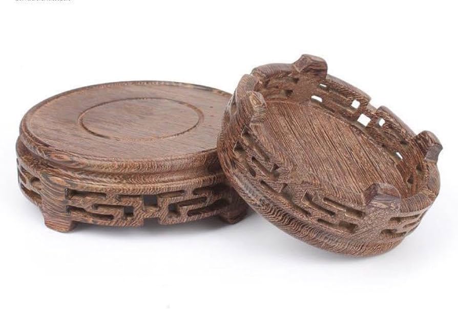 飾り台 盆栽台 花台 香炉台 茶華道具 透かし彫り GA7 .: