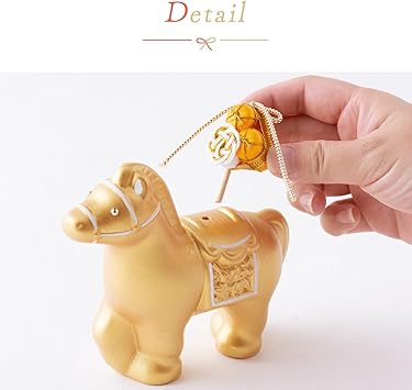 2026年 午年 干支 置物 金の馬 午 うま 金運 金色 お正月飾り 陶器