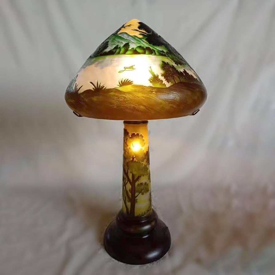 エミールガレ アールヌーボー ランプ 傘幅30㎝高さ43㎝ 難有