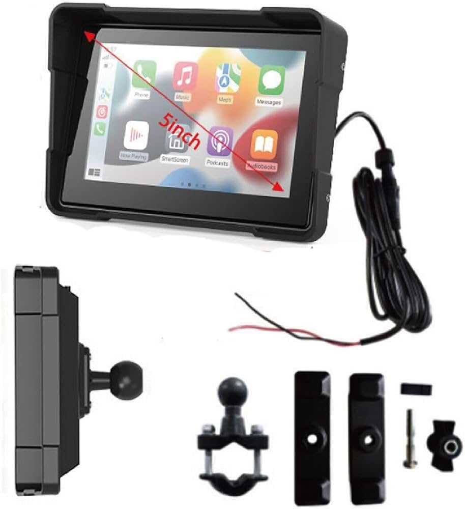Amazon.co.jp: 【バイク用モニター】5インチ CarPlay AndroidAuto 対応