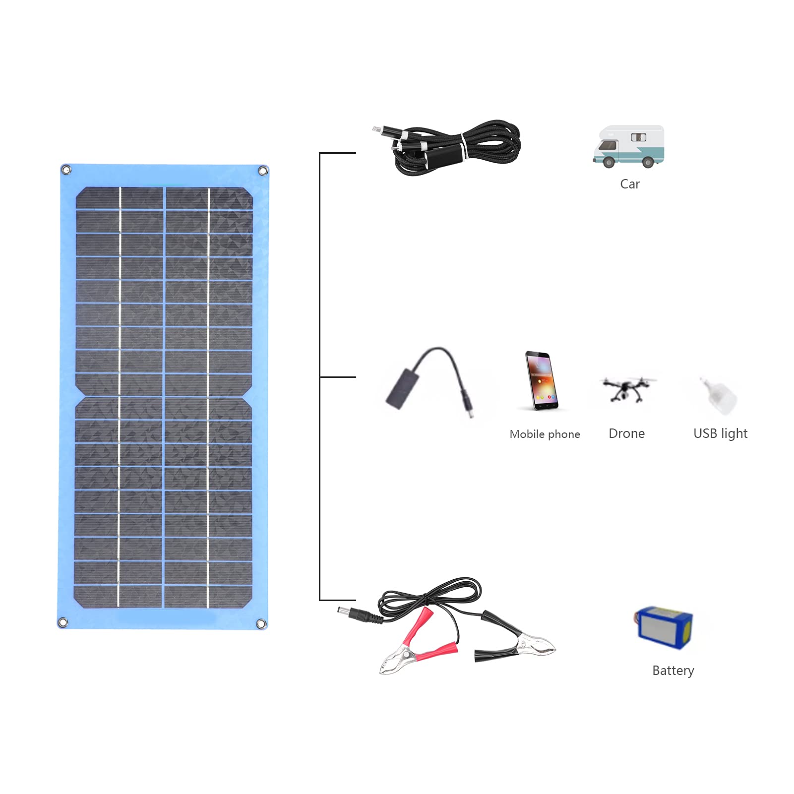 Amazon.co.jp: ポータブル太陽光発電充電器、18V ソーラーパネル 極薄