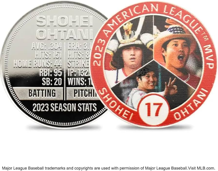 Amazon.co.jp: MLB エンゼルス 大谷翔平2023 AL MVP受賞 記念銀メダル