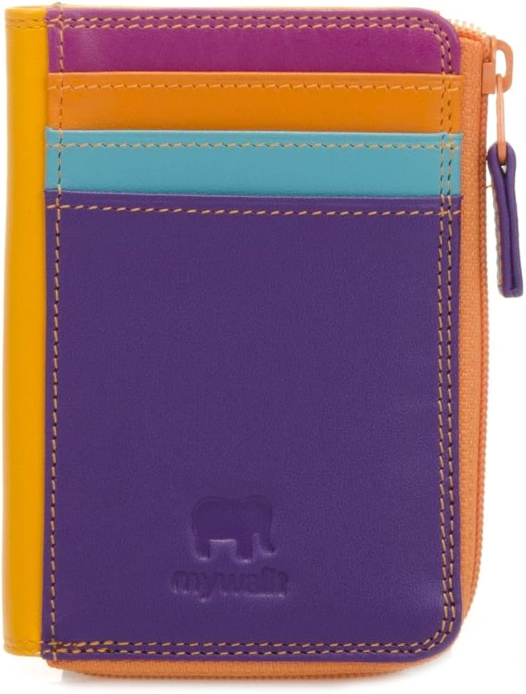 Amazon.com: mywalit Small Zip Leather Purse | 3 Card Slots | ID
