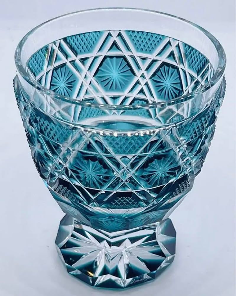 薩摩切子 島津磯斉 色被せ切子ガラス タンブラーA 共箱 東Y7-1204☆2F