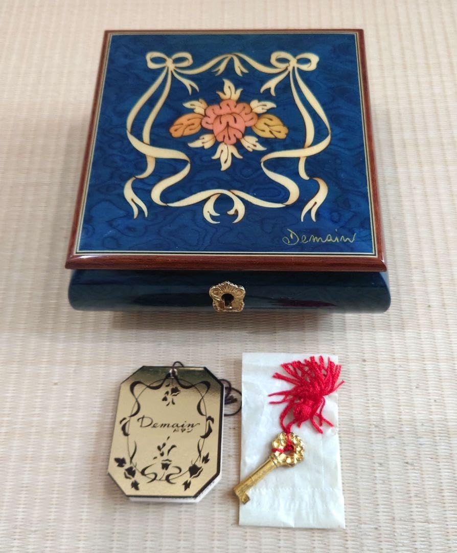 イタリア 青 ドマン demain 象嵌 鏡 寄木 壁掛け 面取り鏡 【公式通販】