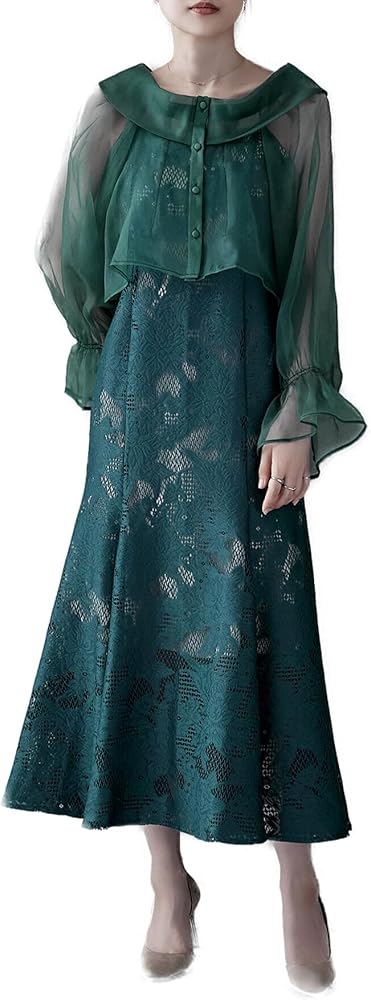 Amazon | [etoll] シアーブラウス&マーメイドキャミソール セット