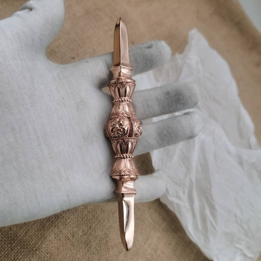 Amazon｜【密教法具 寺院用仏具】独鈷杵 鬼面金剛杵 紫銅製 手道具大々