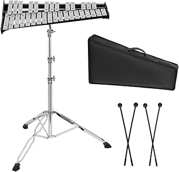 グロッケン 鉄琴 32音 スタンド付属 マレットx2本 メーカー不明