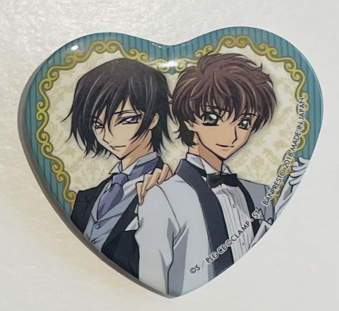 コードギアス 反逆のルルーシュ 一番カフェ 缶バッジ ハート型 枢木