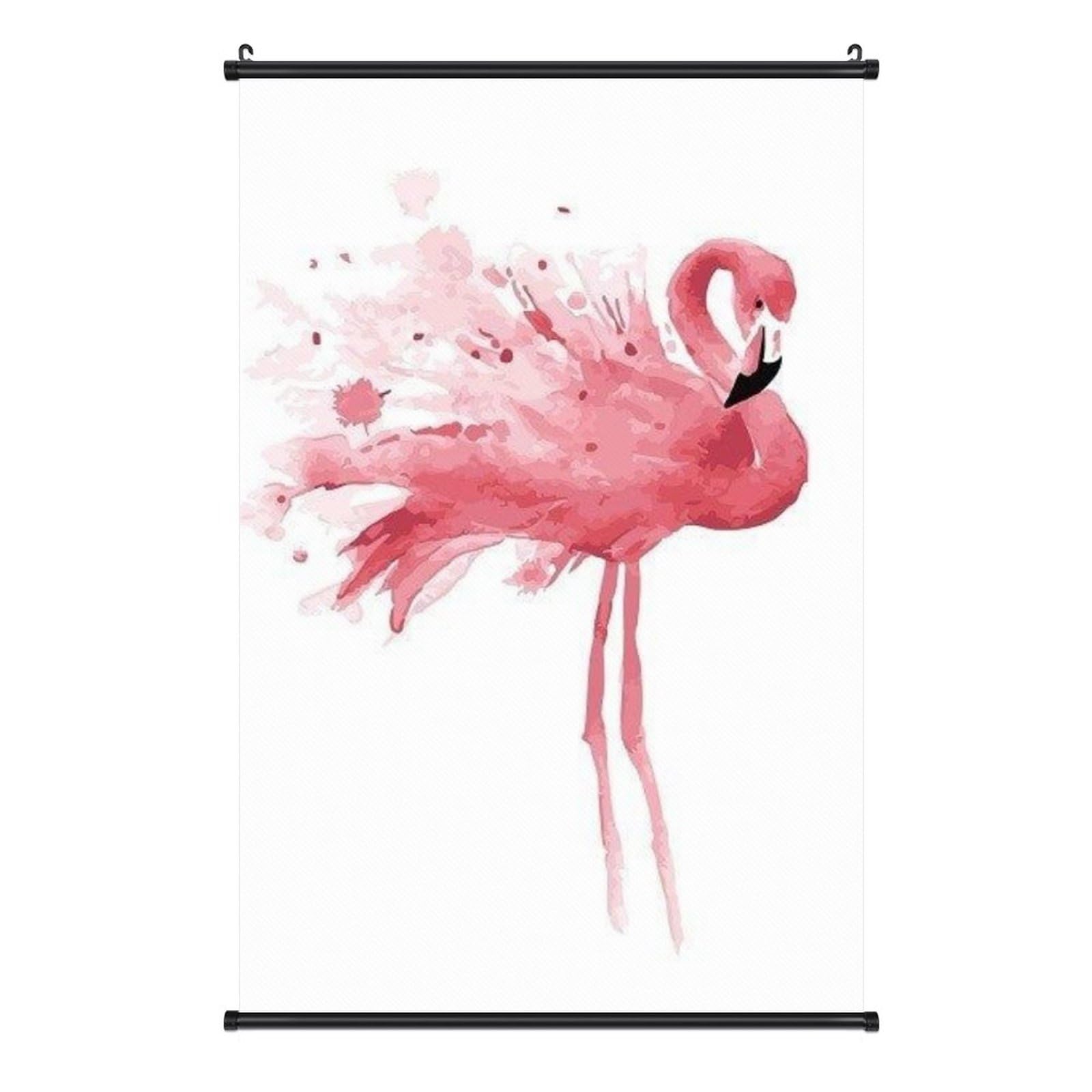 に*け様 「 逃げることをやめたフラミンゴ 」｜絵画 原画 抽象画 動物