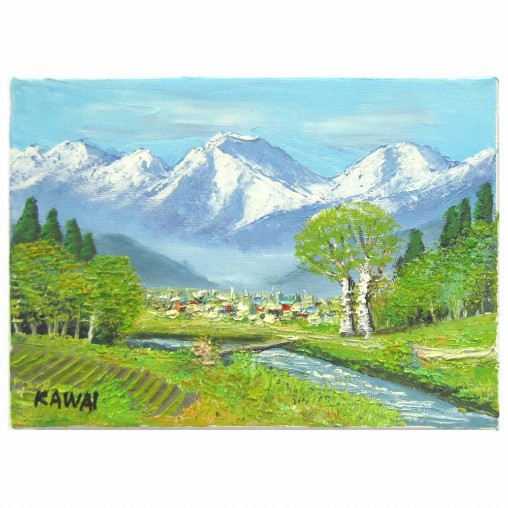 油彩風景画 山岳風景 晩秋 油彩風景画 山岳風景 晩秋