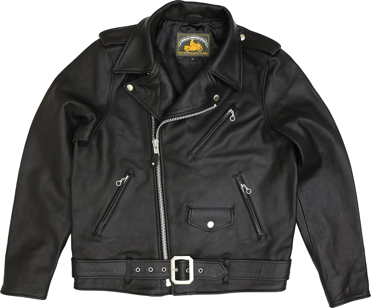 Amazon | [モーガンメンフィスベル] ダブルライダースジャケット 牛革