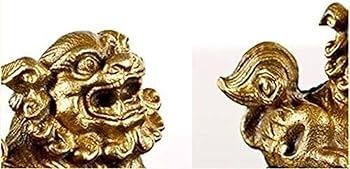 Amazon.co.jp: 中国風水 フードッグ像 銅製守護ライオン像 風水