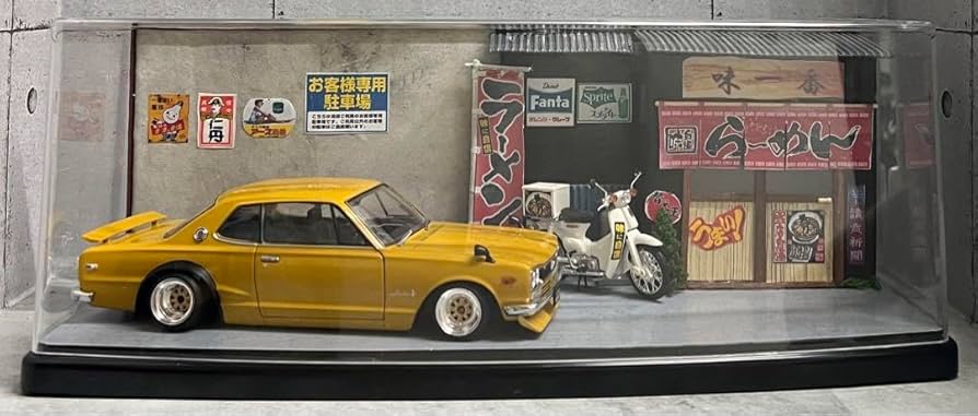 国産名車 1/24 ブタ目 マークⅡ カスタム 風景 ジオラマ 旧車 ミニカー