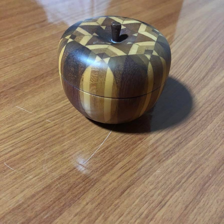 寄木細工 箱根細工 かなざし 金指勝悦 りんご 小物入れ 林檎 寄木細工