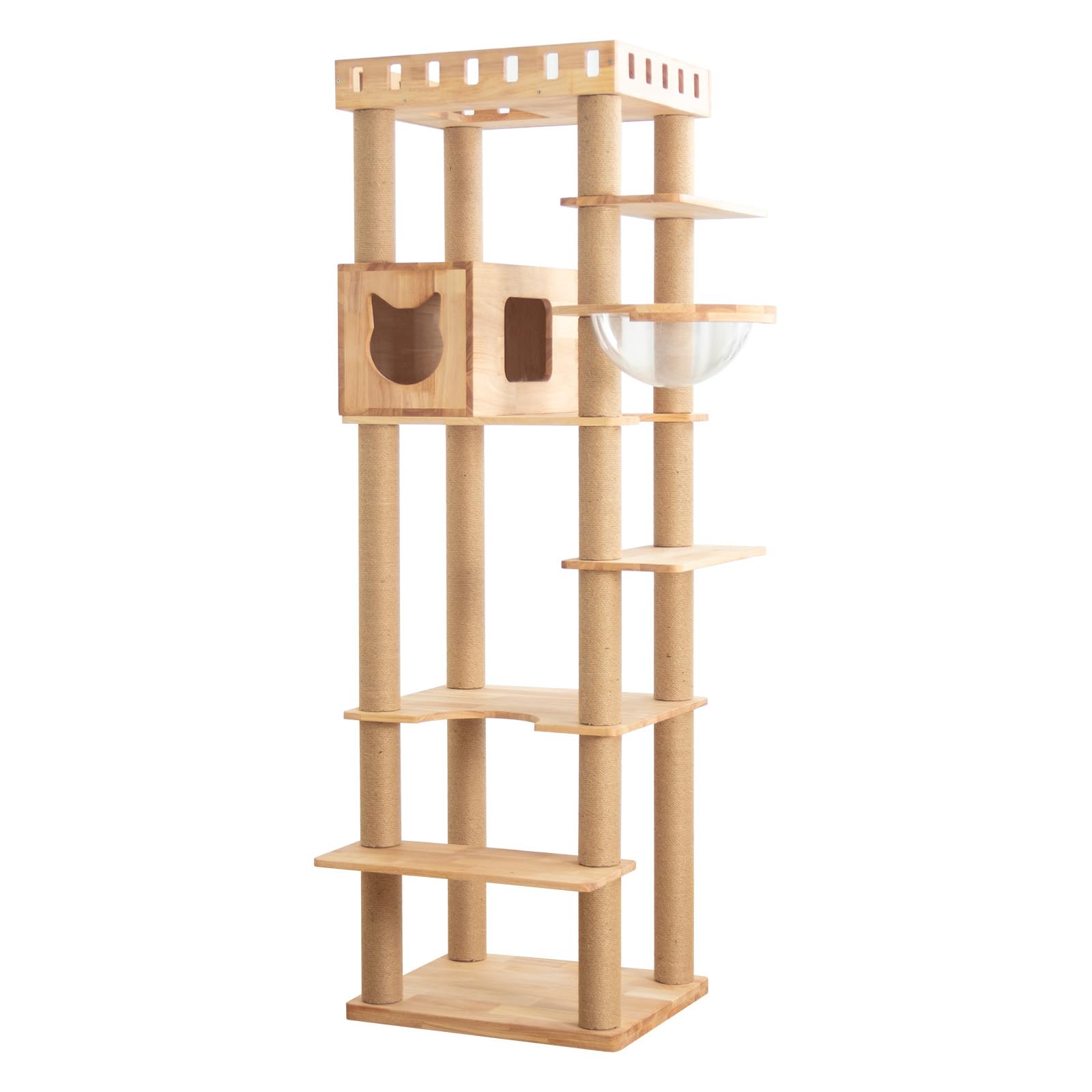PETTIFUL キャットタワー 木製 【天然木使用】 大型 据え置き 大型猫