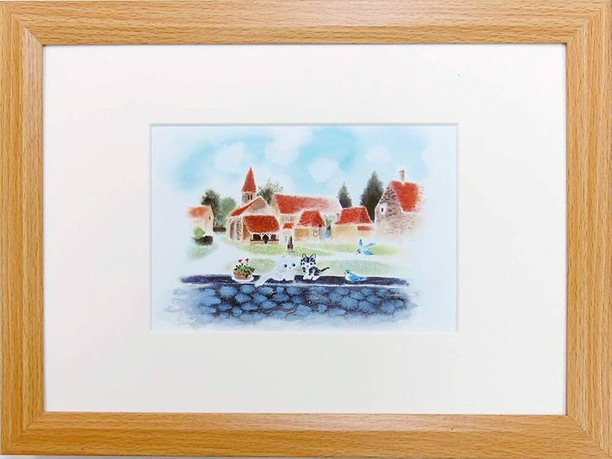 Amazon.co.jp: ◇渡辺あきお◇【ねこのフェアリー】アートプリント◇額