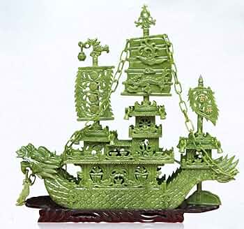 中国翡翠 彫刻 風景 船 山景色 置物 アート 40cm 71dk3nmcDNL._AC_UF894,
