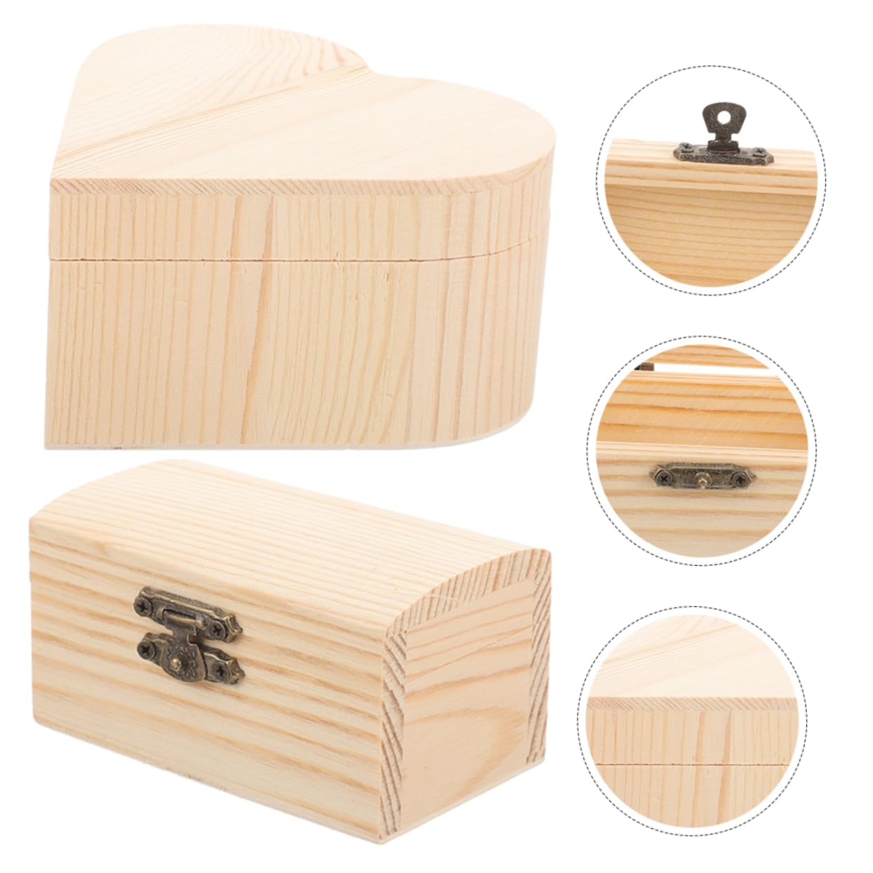 ナチュラルウッド収納ボックス ハート型 Amazon｜ふた付き木箱 ウッド