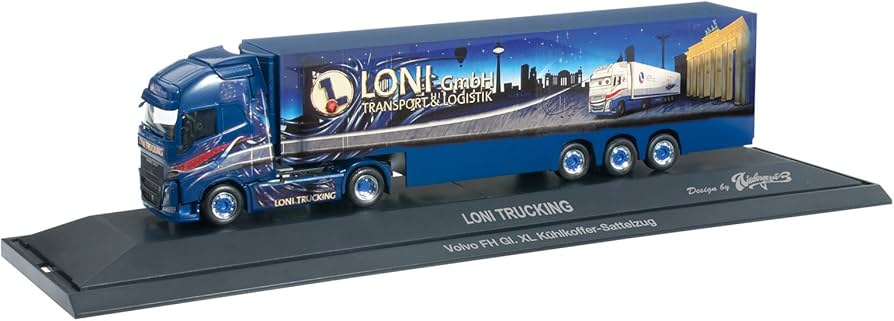 VOLVO FH トラクター&バンセミトレーラー(1/87スケール)