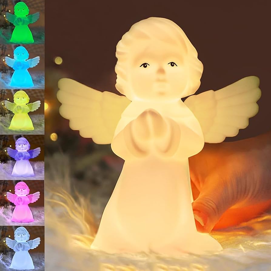 Amazon.com: VEEKI Night Light for Kids, Multi-Color Angel Silicone