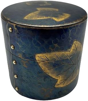 Amazon｜玉川堂 鎚起銅製 茶筒 紫金色葉紋茶筒 無形文化財 -66-｜茶筒