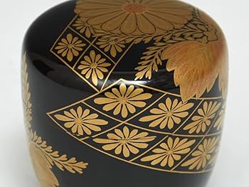 Amazon.co.jp: 加賀蒔絵師 久保縫春 造 菊桐蒔絵 中棗 共箱 輪島塗
