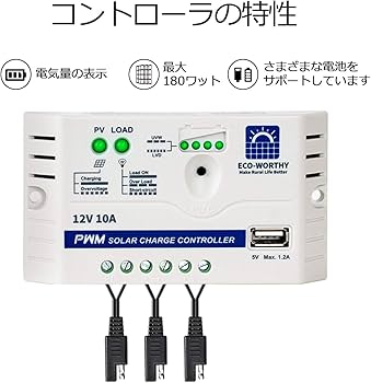 Amazon | ECO-WORTHY 25W 12vソーラーパネルキット チャージー