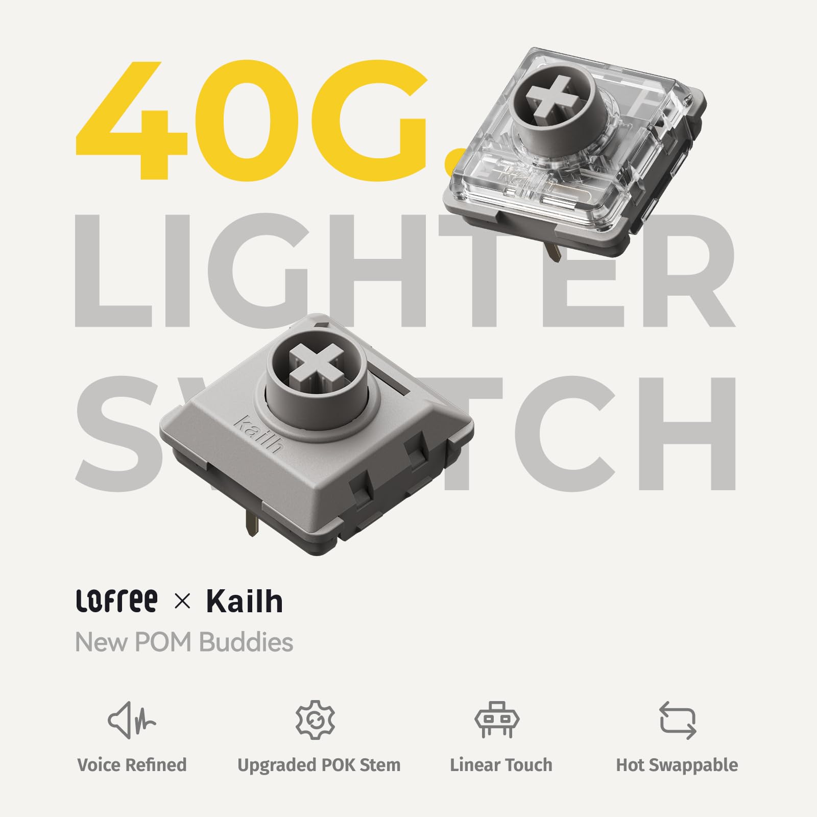 LOFREE Specter Low-Profile POM Linear Switches for Lofree Hot