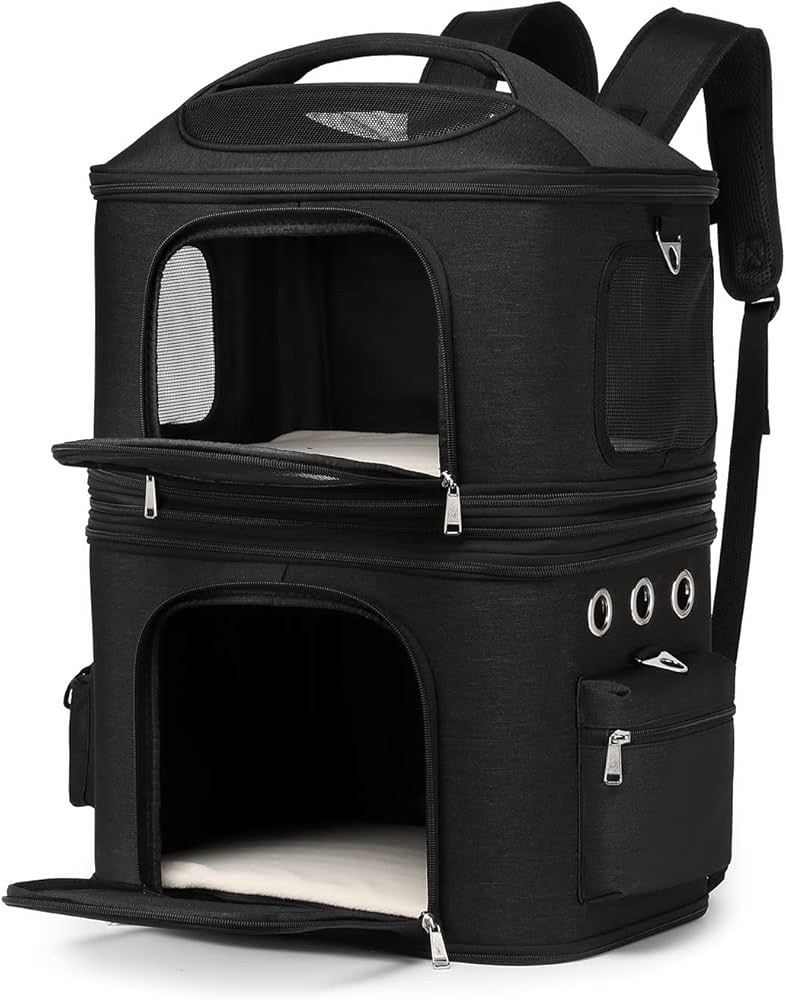 Amazon.co.jp: CHINSUKIDA 猫 2匹 リュック 分離可 キャリー 2層