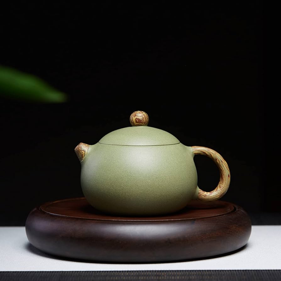 中国 紫砂 黄泥 陳鳴遠製 桑の葉に蚕 急須 茶壷 D R5364E 中国紫砂黄泥